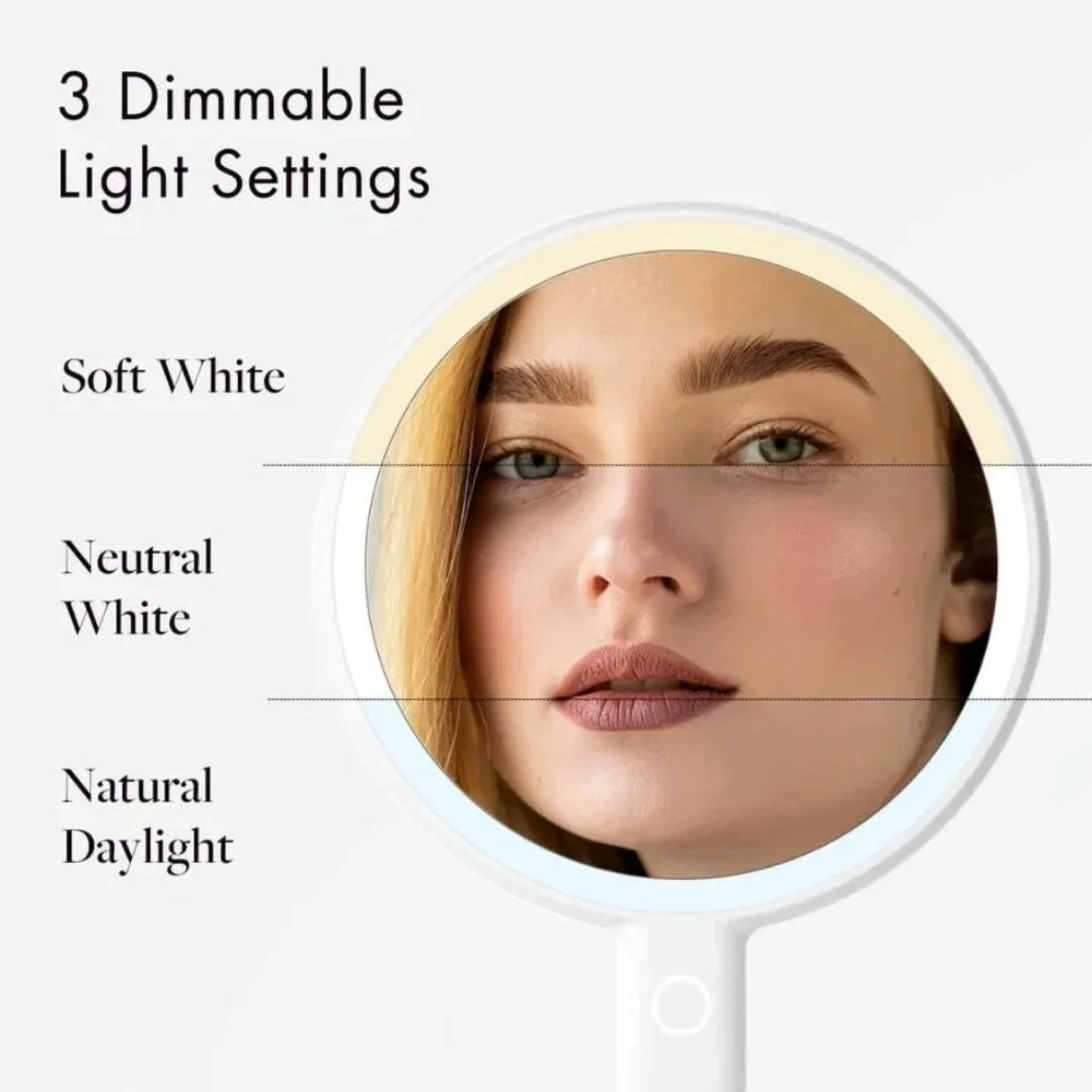 Cami Lighted Handheld Mirror - 1x/5x Magnification - Brand New